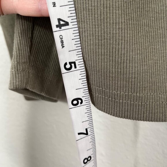 Talentless Womens Ribbed Knit Olive Green Active Biker Shorts XS - Picture 8 of 8